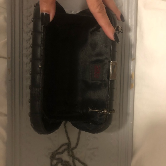 2B Bebe black clutch/purse with silver studs - Picture 7 of 7